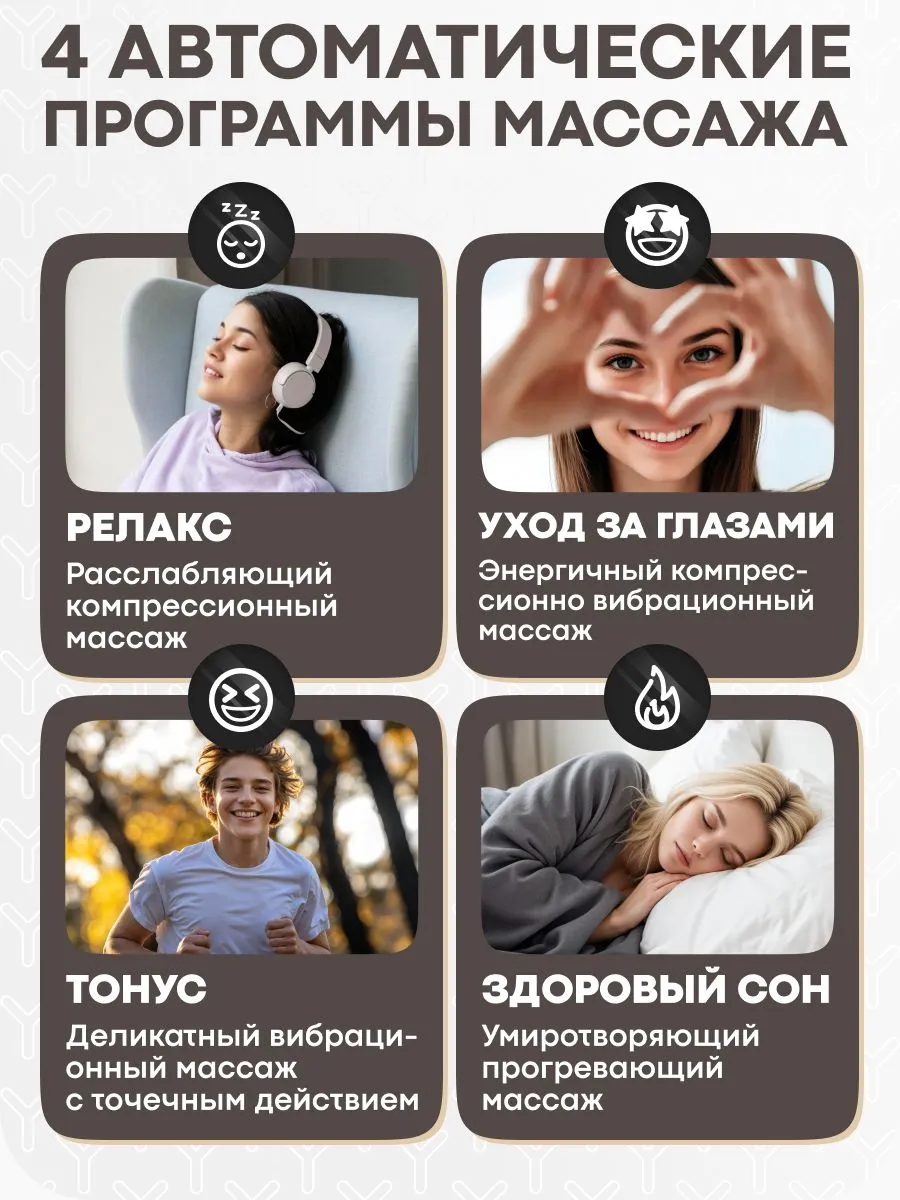 Четыре автоматические программы массажера Yamaguchi Galaxy Eye Junior