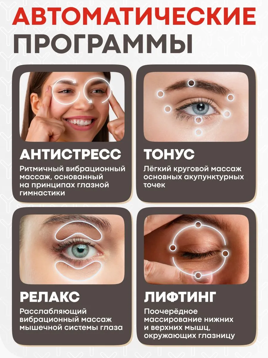Четыре автоматические программы массажа Yamaguchi Massage Eye Mask